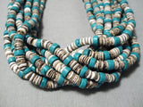 Astounding Vintage Navajo Blue Turquoise Disc Native American Necklace Old-Nativo Arts