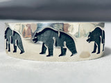 Important Saufkie Family Vintage Native American Hopi Sterling Silver Bear Bracelet-Nativo Arts