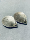Superb Vintage Native American Navajo Kingman Turquoise Sterling Silver Earrings-Nativo Arts