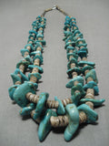 Exquisite Vintage Navajo Native American Turquoise Sterling Silver Necklace-Nativo Arts
