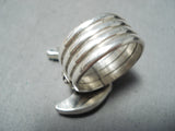 Marvelous Navajo Turquoise Moon Sterling Silver Ring Native American-Nativo Arts