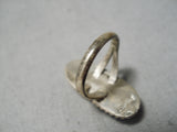 Impressive Vintage Native American Navajo Pilot Mountain Turquoise Sterling Silver Ring-Nativo Arts