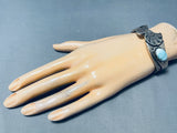 Important Al Vandever Vintage Native American Navajo Light Turquoise Sterling Silver Bracelet-Nativo Arts