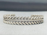Mesmerizing Vintage Native American Navajo Twisted Sterling Silver Rope Bracelet-Nativo Arts