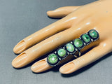 One Of The Tallest Ever Native American Navajo Damale Turquoise Sterling Silver Ring-Nativo Arts