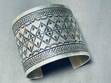 One Of The Most Detailed Teepee Love Vintage Native American Navajo Sterling Silver Bracelet-Nativo Arts