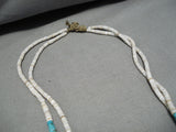 Museum Quality Vintage Navajo Heishi Native American Turquoise Necklace Old-Nativo Arts