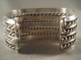 94 Gram Very Old Hand Wrought Sterling Native American Jewelry Silver Navajo Bracelet-Nativo Arts