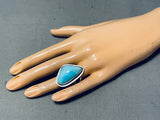 Important Native American Navajo Tommy Jackson Turquoise Sterling Silver Ring-Nativo Arts