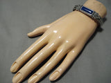 Exquisite Vintage Zuni Native American Lapis Sterling Silver Bracelet-Nativo Arts