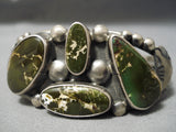 Important Verdy Jake Damale Turquoise Vintage Native American Navajo Sterling Silver Bracelet-Nativo Arts