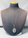 Tremendous Vintage Native American Navajo Kingman Turquoise Sterling Silver Necklace Signed-Nativo Arts