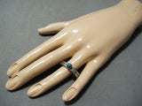 Classic Vintage Native American Navajo Royston Turquoise Sterling Silver Open Ring-Nativo Arts