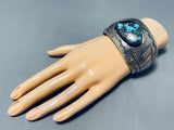 Very Important Godber Turquoise Vintage Native American Navajo Sterling Silver Bracelet-Nativo Arts
