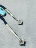 One Of Most Intricate Vintage Native American Navajo Sterling Silver Horse Turquoise Bolo Tie-Nativo Arts