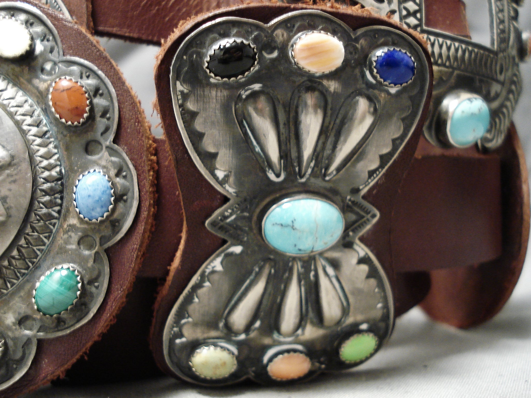 Sterling Silver and Turquoise Concho Belt by Kirk Smith