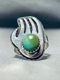 Noteworthy Vintage Native American Navajo Royston Turquoise Sterling Silver Ring Signed-Nativo Arts
