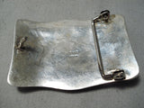 Carmelita Simplicio Vintage Native American Zuni Morenci Turquoise Sterling Silver Buckle Old-Nativo Arts