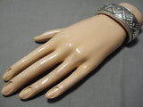 Native American Important Vintage Thick Tommy Jackson Sterling Silver Bracelet-Nativo Arts