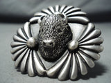 Huge Heavy Buffalo Native American Sterling Silver Ring-Nativo Arts