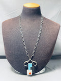 One Of The Most Unique Native American Zuni Contemporist Sterling Silver Necklace-Nativo Arts