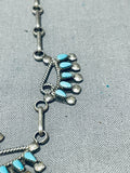 Gorgeous Vintage Native American Zuni Turquoise Sterling Silver Necklace Old-Nativo Arts