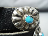 Fabulous Vintage Native American Navajo Kingman Turquoise Sterling Silver Concho Belt Old-Nativo Arts