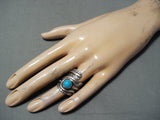 Signed Vintage Navajo Native American Sleeping Beauty Sterling Silver Ring-Nativo Arts
