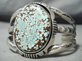 Important Vintage Native American Navajo #8 Turquoise Sterling Silver Bracelet-Nativo Arts