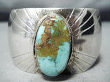 Exceptional Vintage Native American Navajo Huge Royston Turquoise Sterling Silver Bracelet-Nativo Arts
