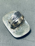 Clay Tom Intricate Inlay Native American Navajo Kachina Maiden Sterling Silver Ring-Nativo Arts