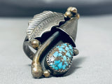 Important Sam Lovato Vintage Santo Domingo Turquoise Sterling Silver Ring-Nativo Arts