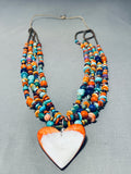 Native American Happy Life Vintage Santo Domingo Turquoise Heart Heishi Necklace-Nativo Arts