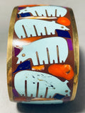 Important Southwestern Bronze Turquoise Inlay Bracelet-Nativo Arts
