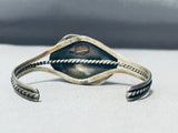 Art Of Detail Vintage Native American Navajo Turquoise Leaf Sterling Silver Bracelet-Nativo Arts