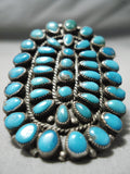 Best Vintage Native American Navajo Larry Moses Begay Turquoise Sterling Silver Cluster Ring-Nativo Arts