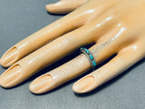 Wonderful Vintage Native American Zuni Blue Gem Turquoise Sterling Silver Ring-Nativo Arts