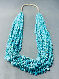 Native American One Of The Best Vintage Santo Domingo Blue Turquoise Hand Woven Necklace-Nativo Arts