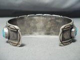 Incredible Vintage Native American Navajo Morenci Turquoise Sterling Silver Bracelet Old-Nativo Arts