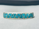 Marvelous Vintage Native American Navajo Turquoise Sterling Silver Petite Bracelet-Nativo Arts