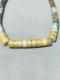 Native American Sensational Vintage Santo Domingo Serpentine Turquoise Sterling Silver Necklace-Nativo Arts