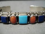 Important Raymond Bennett Vintage Native American Navajo Turquoise Sterling Silver Bracelet-Nativo Arts
