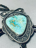 One Of The Best Vintage Native American Navajo Royston Turquoise Sterling Silver Bolo Tie-Nativo Arts