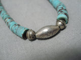 Wonderful Vintage Native American Navajo Green Turquoise Sterling Silver Necklace-Nativo Arts