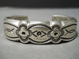 Thick And Heavy!! Vintage Native American Navajo Important Sterling Silver Bracelet-Nativo Arts