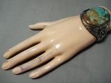 One Of Biggest Best Vintage Native American Navajo Royston Turquoise Sterling Silver Bracelet-Nativo Arts