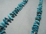 Gorgeous Vintage Native American Navajo Old Kingman Turquoise Sterling Silver Necklace Old-Nativo Arts