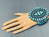 One Of The Best Most Unique Vintage Native American Navajo Turquoise Sterling Silver Bracelet-Nativo Arts