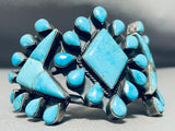 One Of The Most Unique Turquoise Shape Vintage Native American Navajo Sterling Silver Bracelet-Nativo Arts