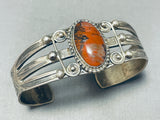 Early 1900's Vintage Native American Navajo Petrified Wood Sterling Silver Bracelet Old-Nativo Arts